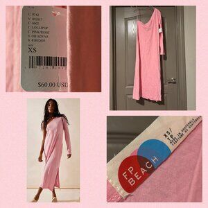 Free People Free-est Size XS Evangeline Midi Dress Lollipop (Pink/Rose) NWT